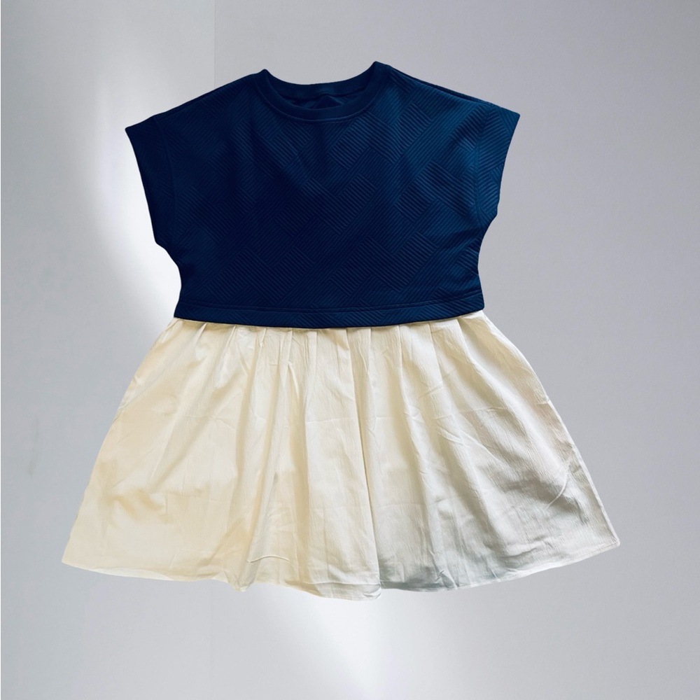 Navy & Cream Dress SIZE large